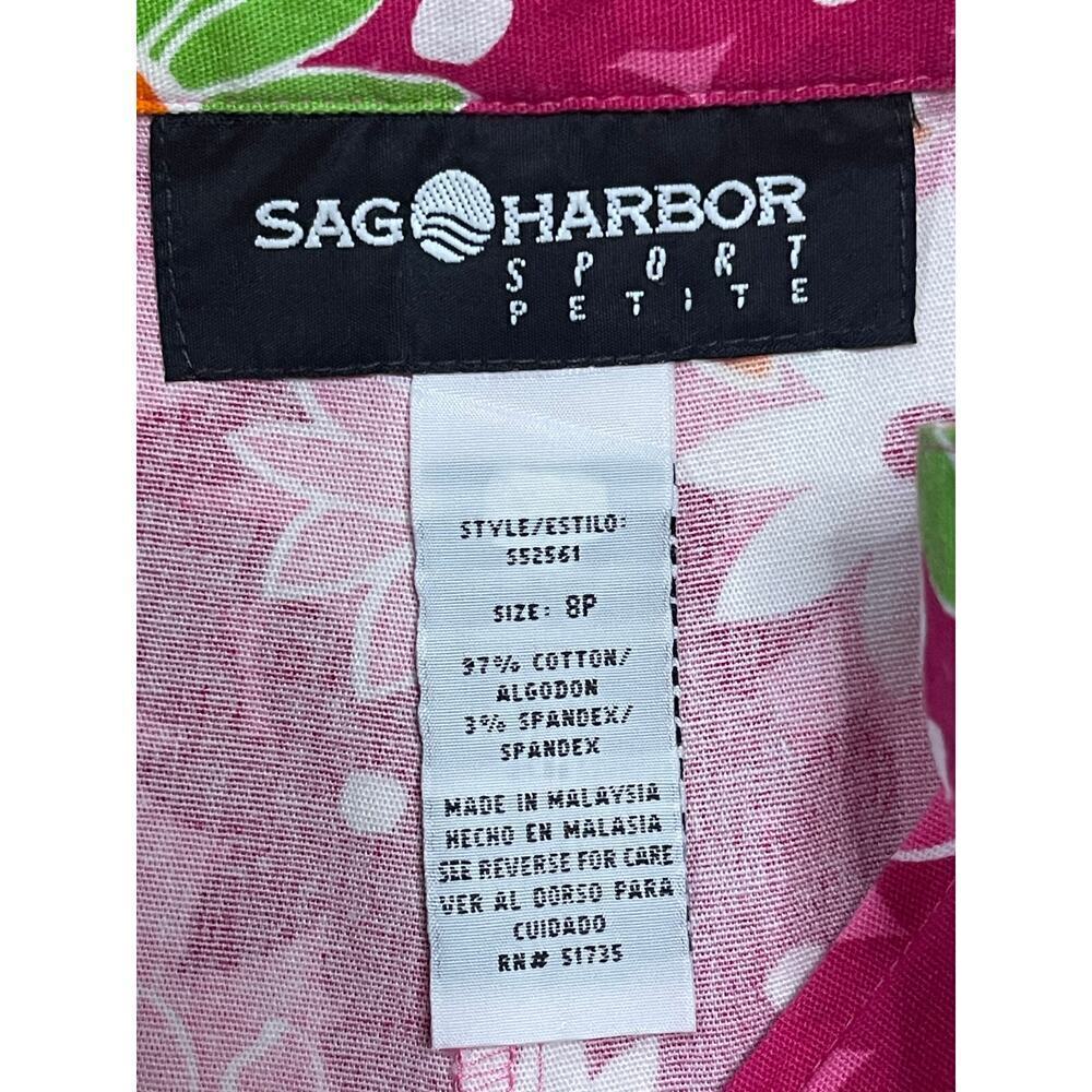 Vintage Sag Harbor Sport Pink Floral Golf Tennis Button Down Front Skort Size 8P - Picture 8 of 8